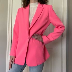 Endless Rose neon pink oversized long sleeve blazer